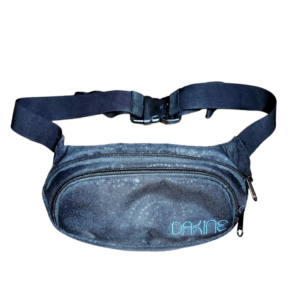 Dakine Black & Turquoise Sporty‎ Zippered Adjustable Classic Hip Pack 10"X6"X4"